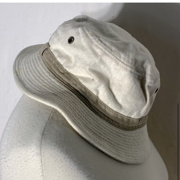 Vintage 90s Beige Cotton Bucket Hat - Picture 5 of 8
